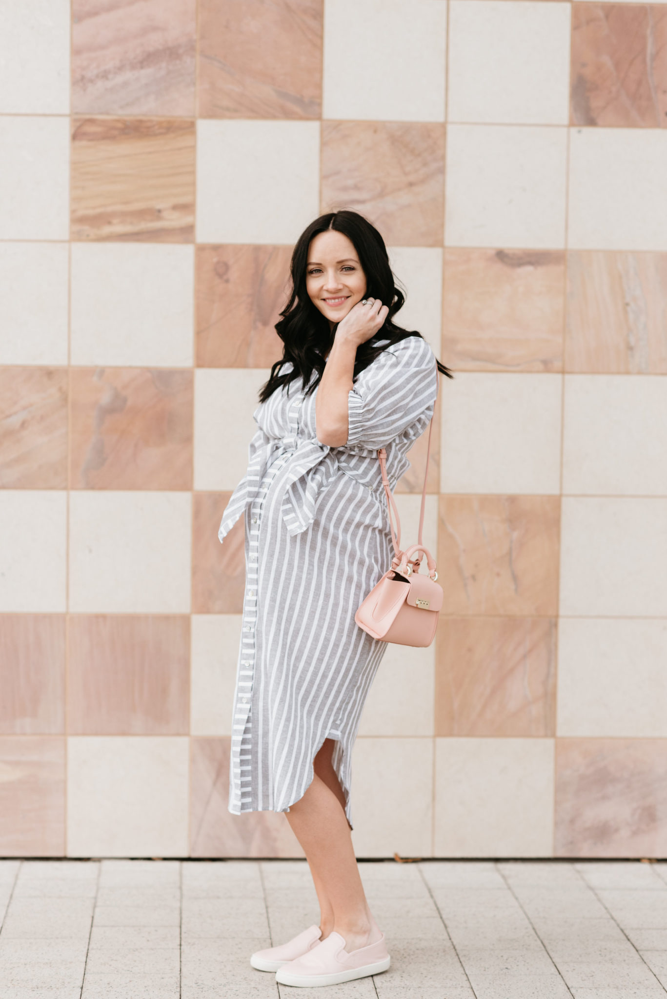 Anthropologie Striped Shirt Dress featured by popular Las Vegas fashion blogger Outfits & Outings