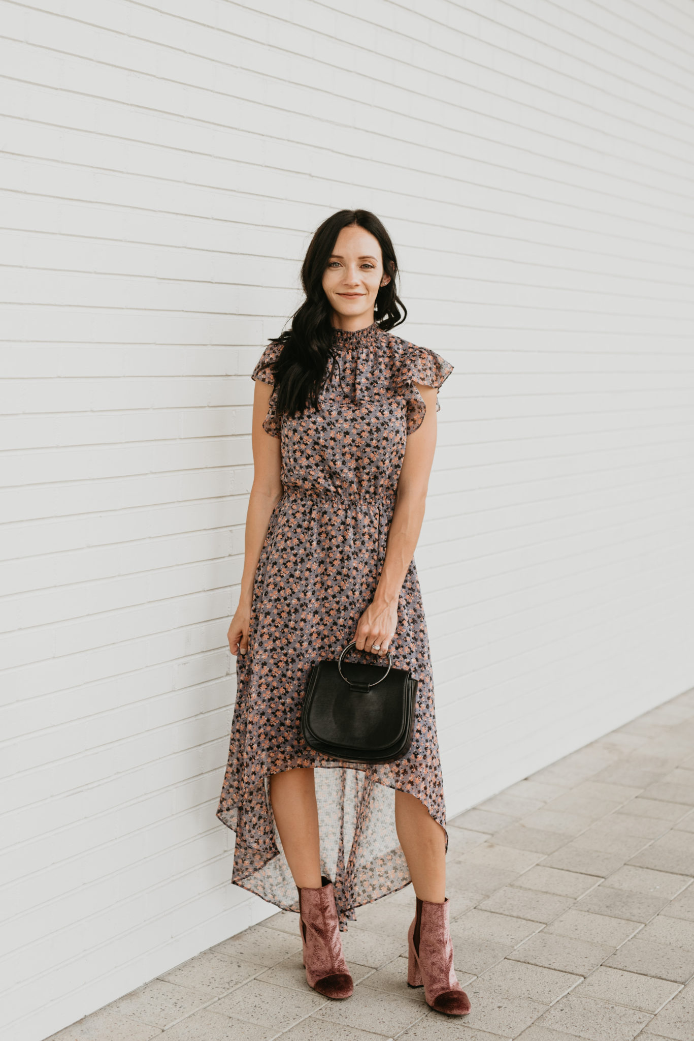 Macy's High Low Floral Dress styled by top Las Vegas fashion blog, Outfits & Outings