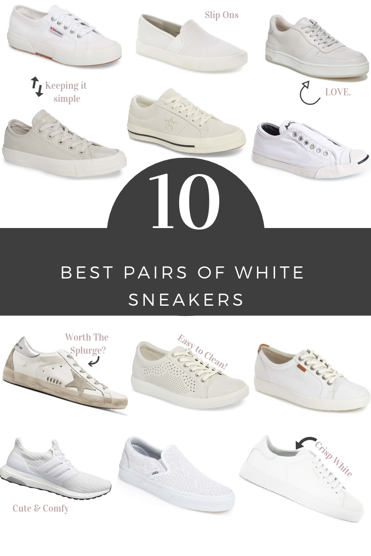 Chosen by YOU: Top 10 Pairs of Cute White Sneakers featured by top US fashion blog, Outfits & Outings