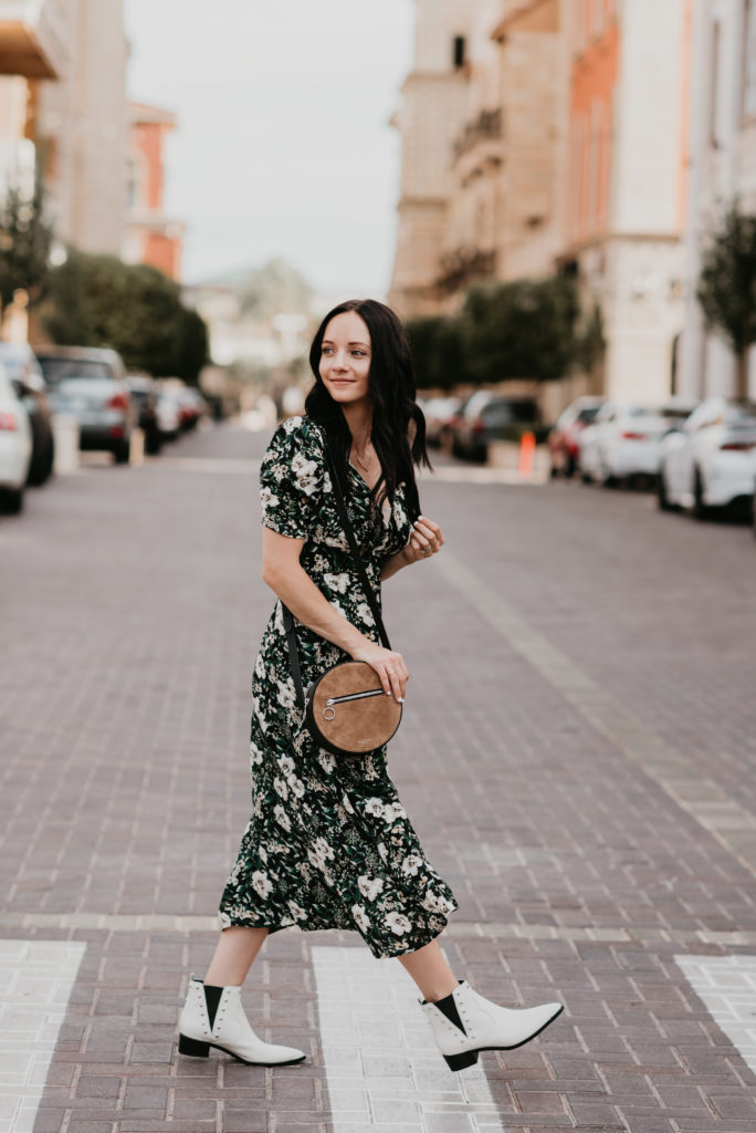 The Perfect Floral Midi Dress to Transition into Fall | Outfits & Outings