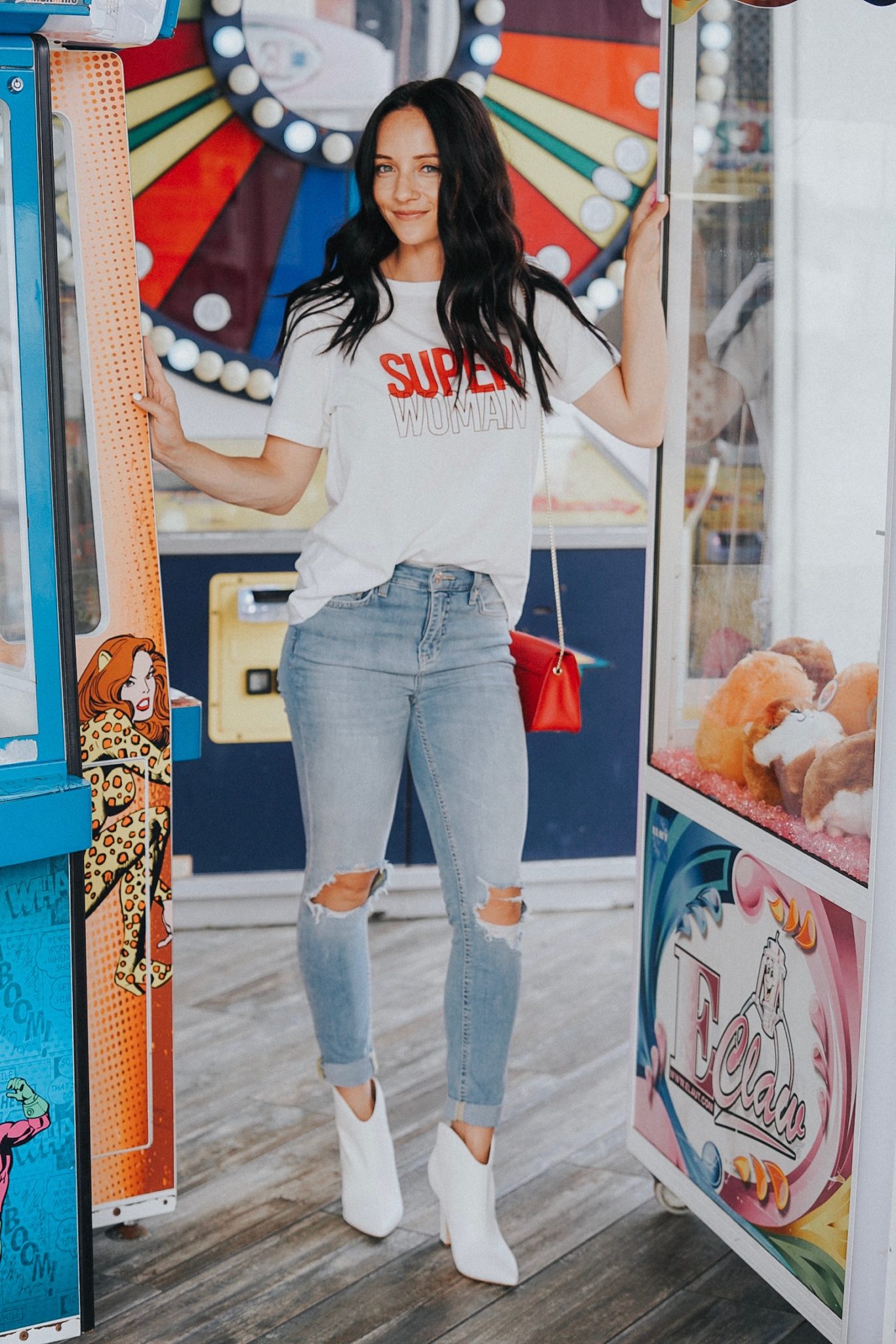 Rebeccah Minkoff Super Woman Tee Shirt styled by popular Las Vegas fashion blogger, Outfits & Outings