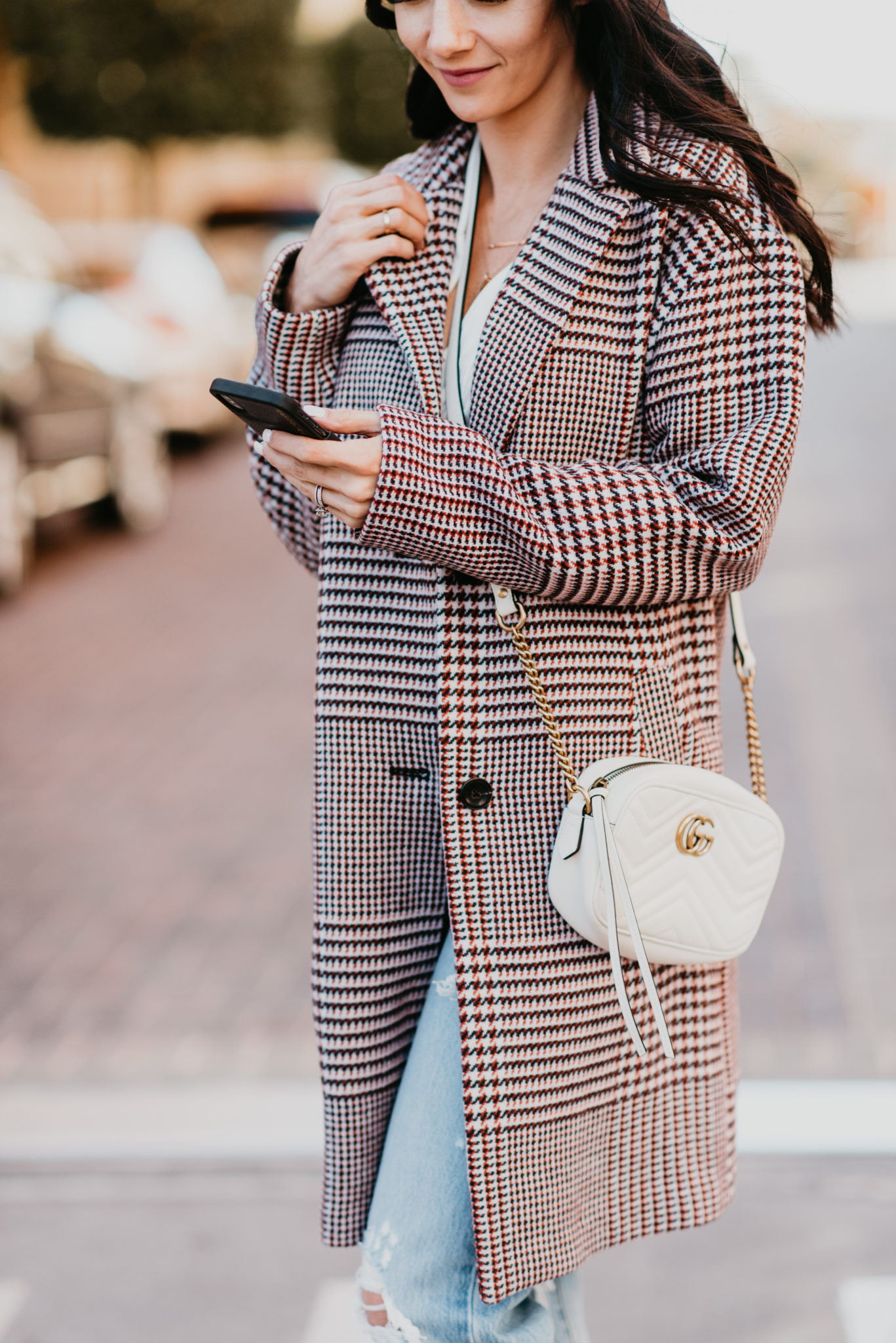 Bernardo plaid wool coat styled by top Las Vegas fashion blog, Outfits & Outings