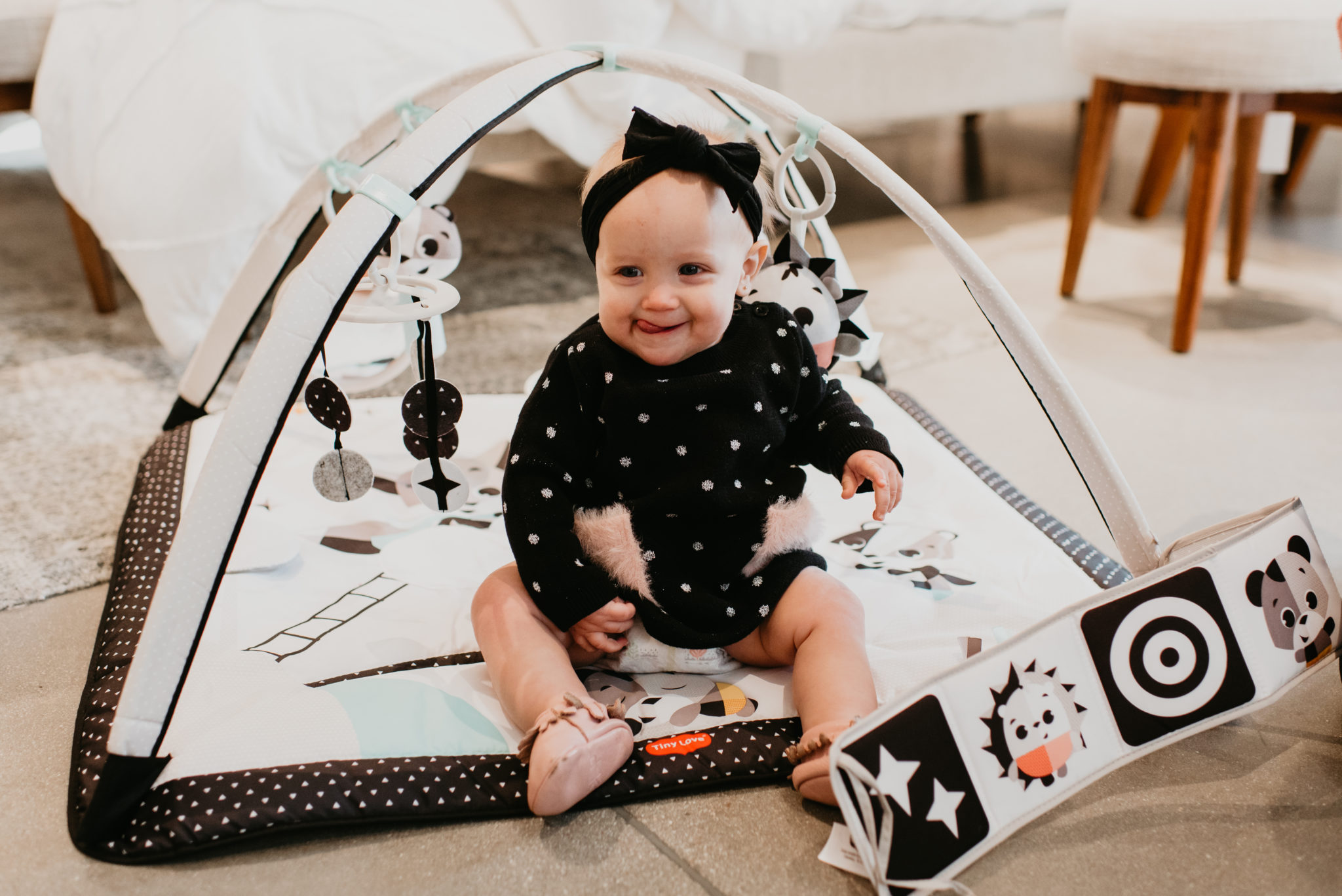 Baby Must Have: Tiny Love's Black & White Gymini review featured by top Las Vegas life and style blog, Outfits & Outings
