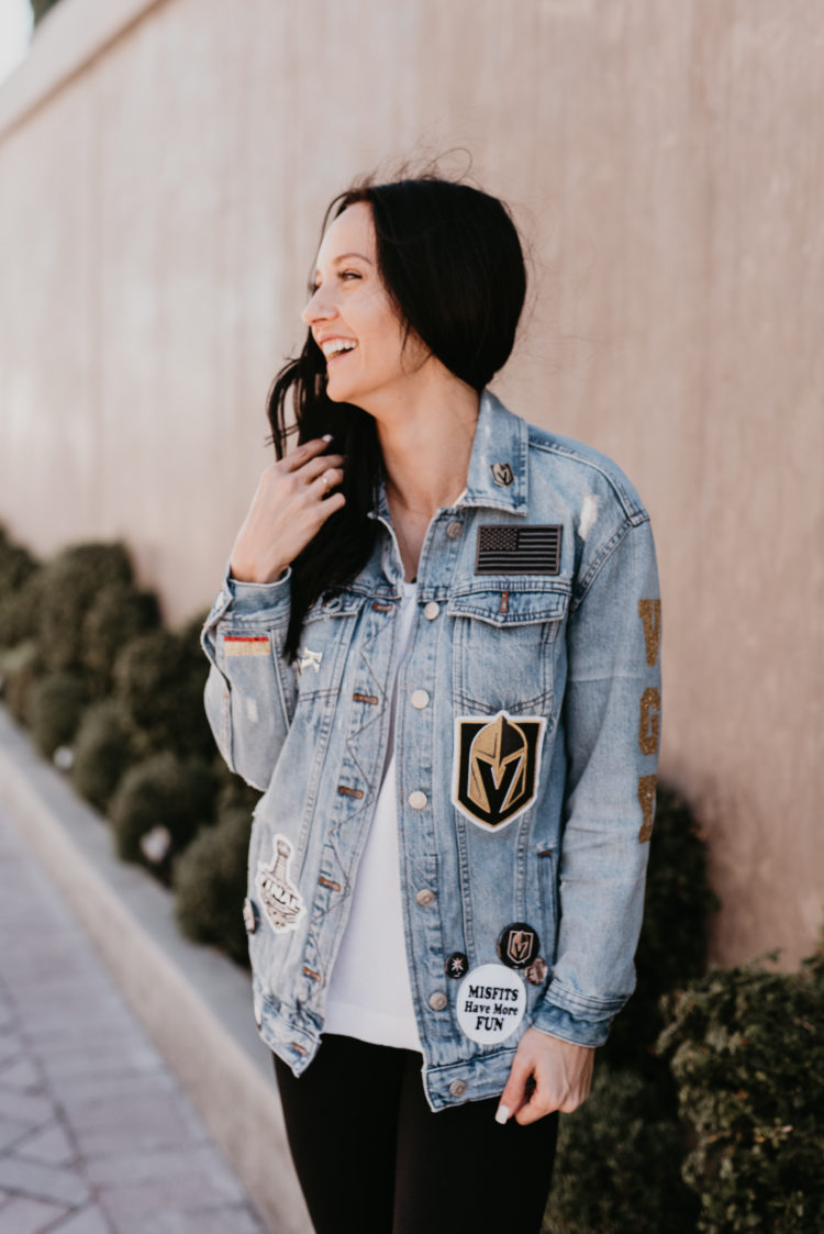 vegas golden knights custom denim jacket with patches