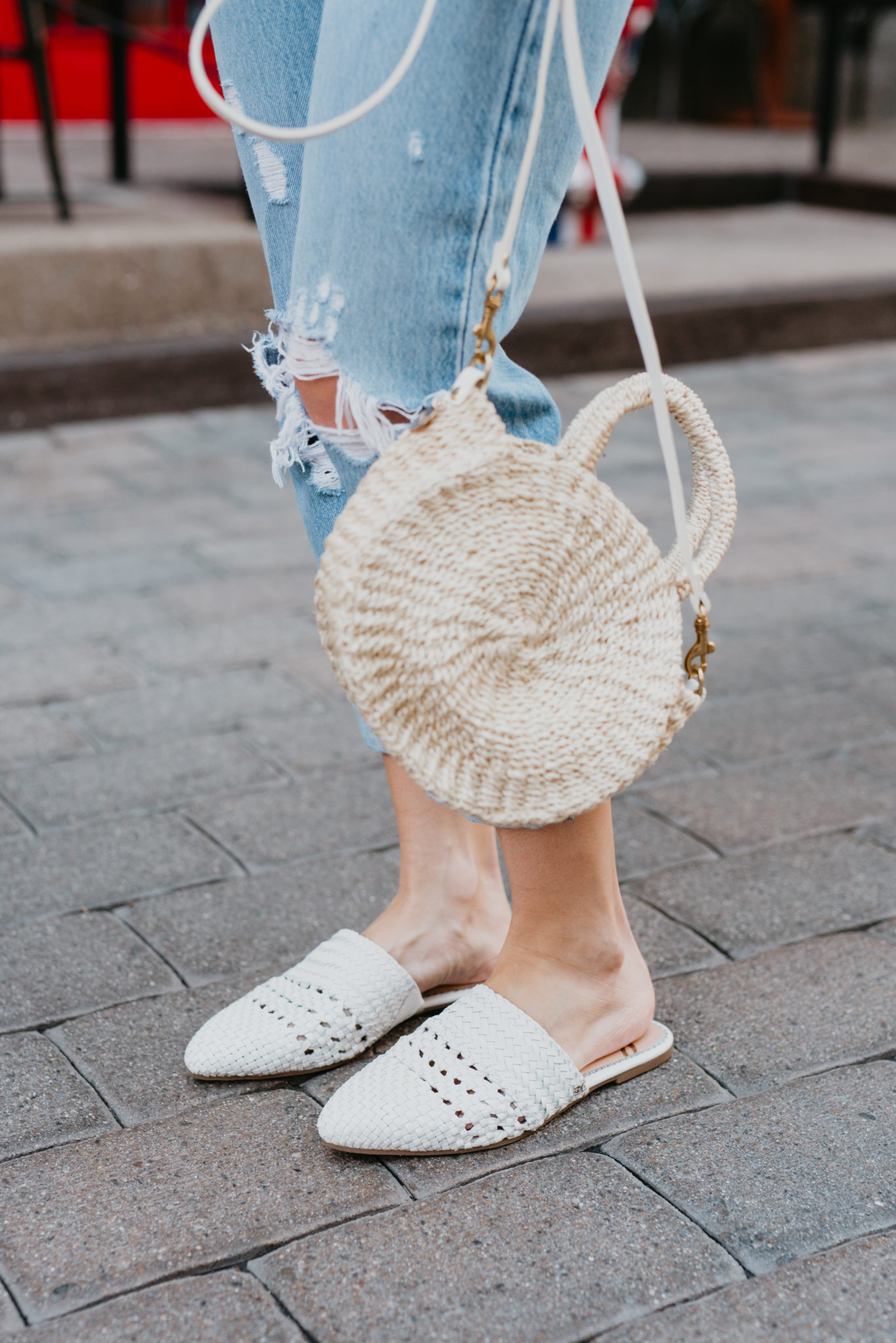 Shopbop Sale favorites featured by top US fashion blog, Outfits & Outings: image of a woman wearing Sam Edelman woven mules available at ShopBop