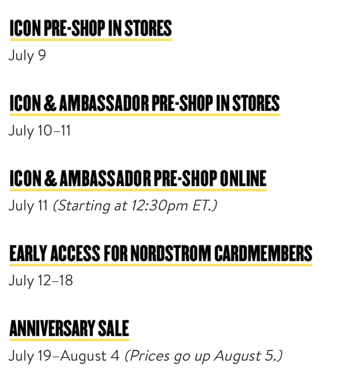 Nordstrom Anniversary Sale Sneak Peek featured by top US fashion blog, Outfits & Outings: nordstrom anniversary sale important dates