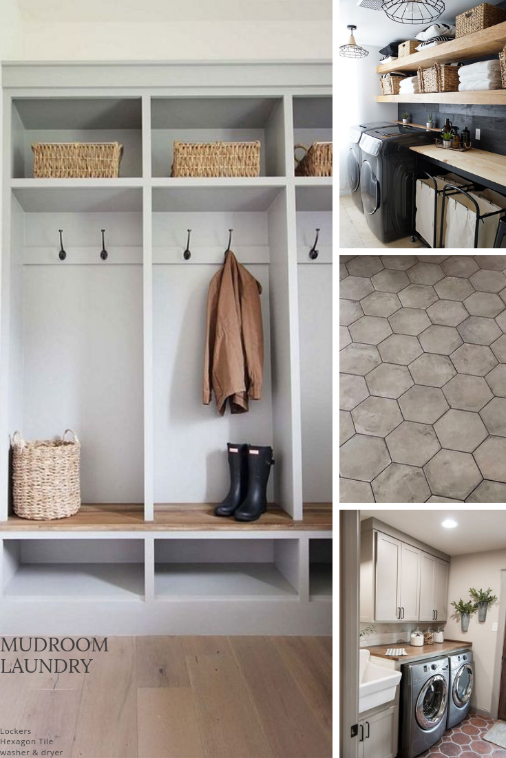 Modern Farmhouse Mood Board featured by top US life and style blog, Outfits & Outings: mudroom laundry