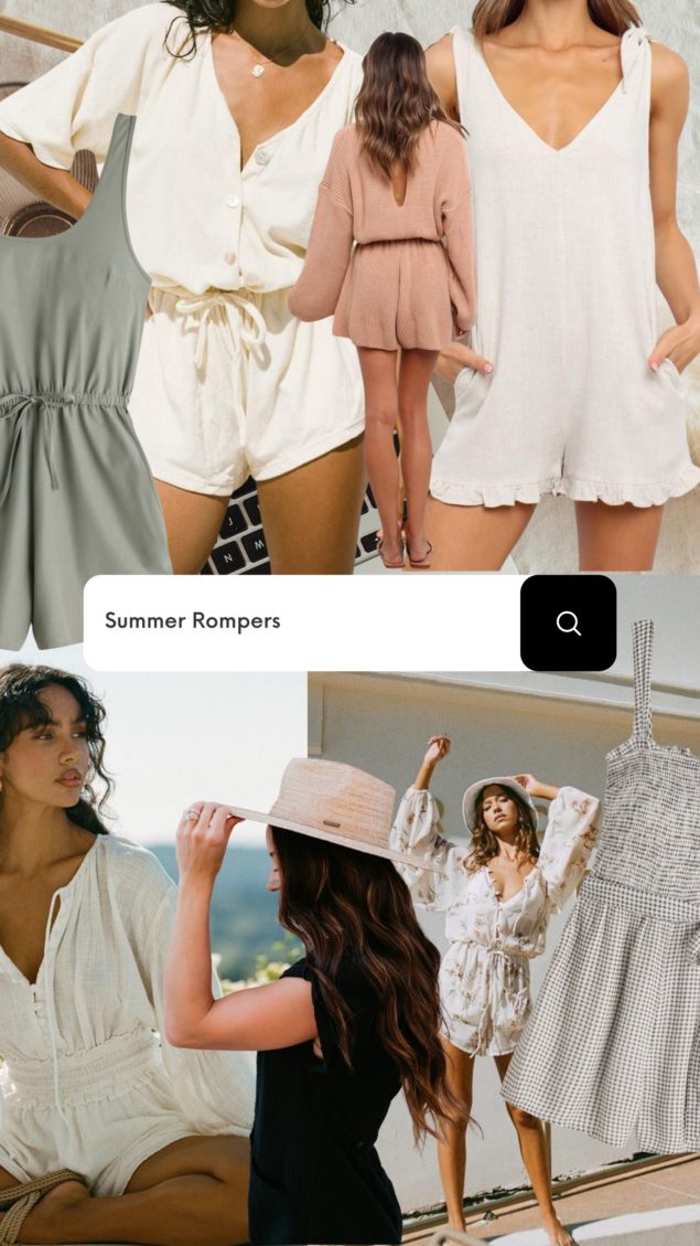 Cute Summer Rompers for Women by popular Las Vegas fashion blog, Outfits and Outings: image of women wearing rompers.