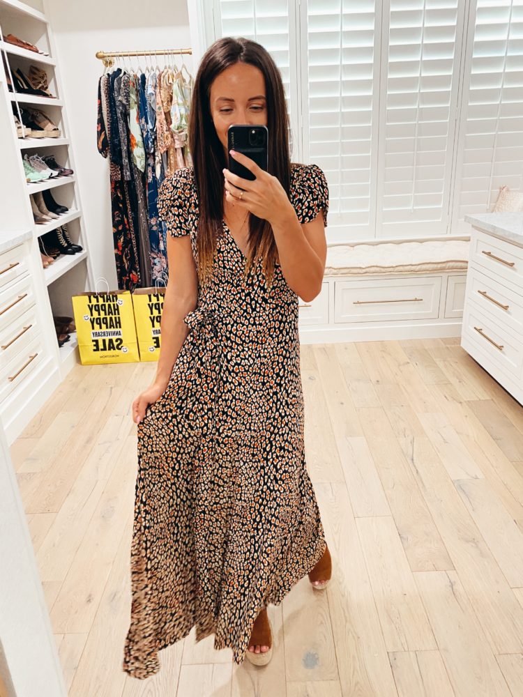 Nordstrom Anniversary Sale 2021 by popular Las Vegas fashion blog, Outfits and Outings: image of a woman wearing a black and white floral print maxi dress. 