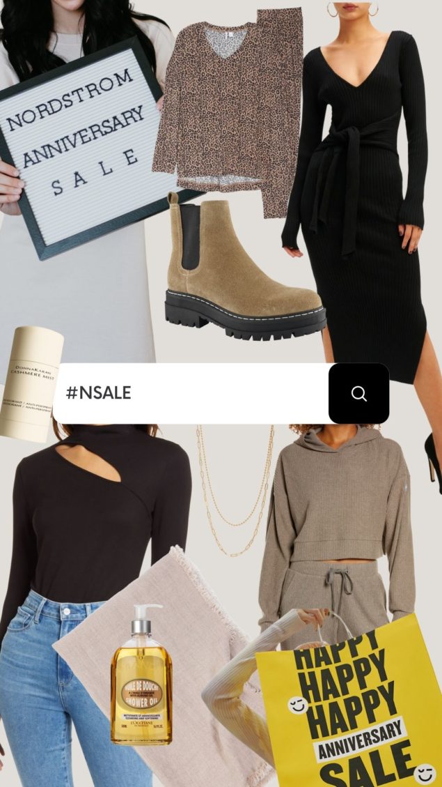 Nordstrom Anniversary Sale by popular Las Vegas fashion blog, Outfits and Outings: collage image of Nordstrom clothing, jewelry and beauty products. 